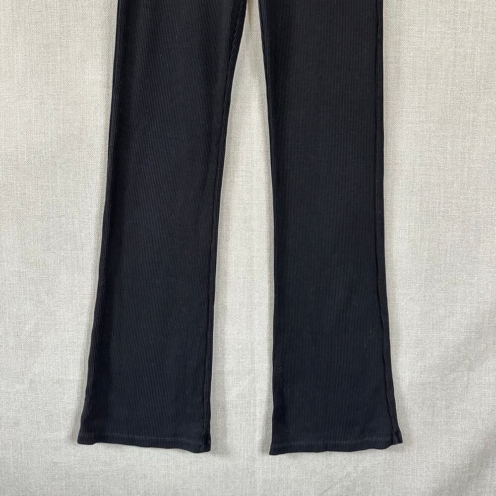 Monrow Lounge Flare Pants Ribbed Knit Black Size Small - Picture 4 of 8